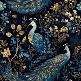 Gold/Yellow/Blue Peacock Animal Plants Dark Black Peel and Stick Wallpaper Stick on Contact Paper Vintage Wall Paper Easy Peel Off for nightstand